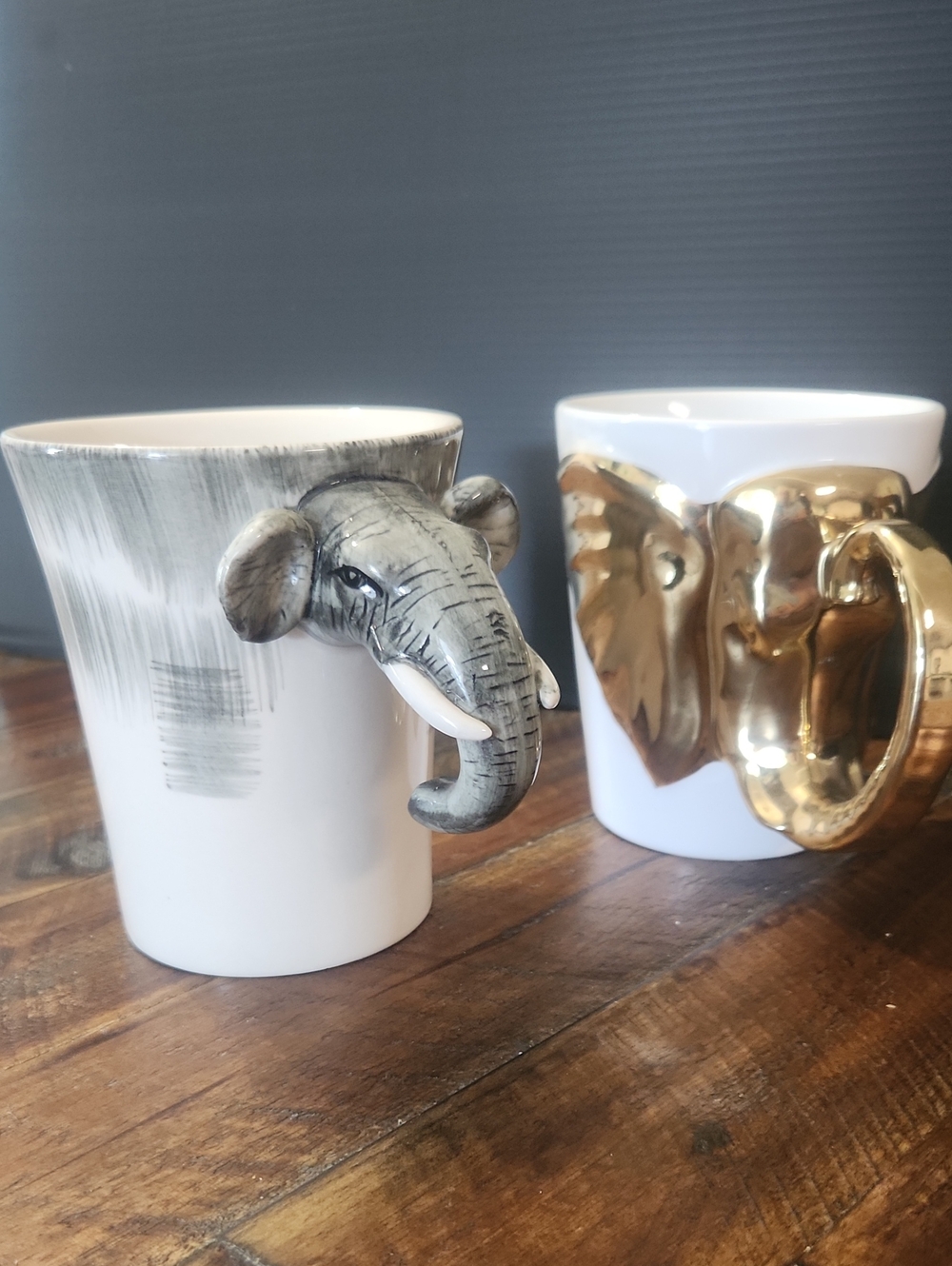 Pier 1 & World Mkt  Elephant mugs.